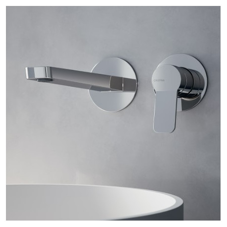 Lavabo mural avec bec de 180 mm et vidage Up & Down Chromé - CRISTINA ONDYNA EL25651