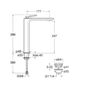Mitigeur lavabo haut avec vidage Up & Down Chromé FOIL - CRISTINA ONDYNA FL22251