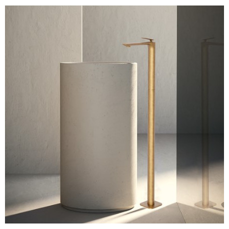 Mitigeur lavabo monocolonne avec vidage Up & Down Or Brossé FOIL - CRISTINA ONDYNA FL29096P