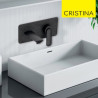 Façade mitigeur lavabo encastré avec bec de 185 mm Chromé Noir Brossé - CRISTINA ONDYNA FL25675