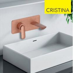 Façade mitigeur lavabo encastré avec bec de 185 mm Or Rose Brossé - CRISTINA ONDYNA FL25634P