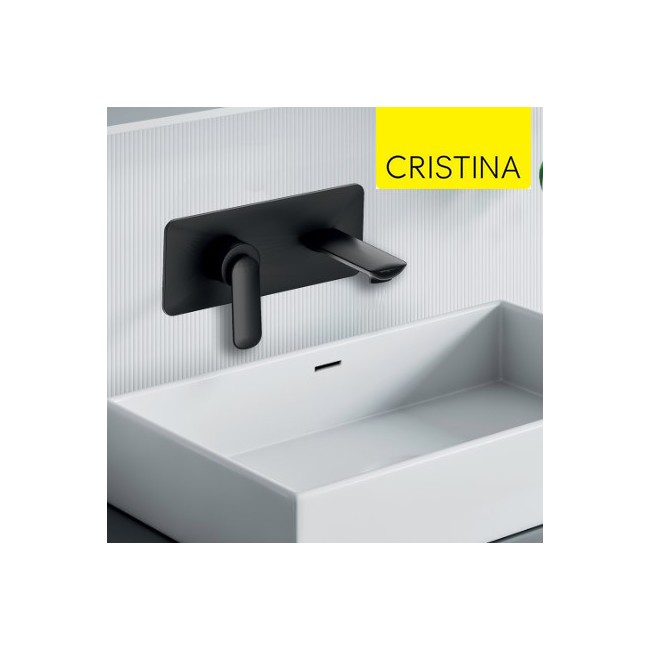 Façade mitigeur lavabo encastré avec bec de 185 mm Noir Mat - CRISTINA ONDYNA FL25613