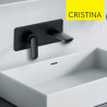 Façade mitigeur lavabo encastré avec bec de 185 mm Noir Mat - CRISTINA ONDYNA FL25613