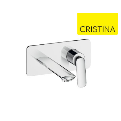 Façade mitigeur lavabo encastré avec bec de 185 mm Chromé - CRISTINA ONDYNA FL25651