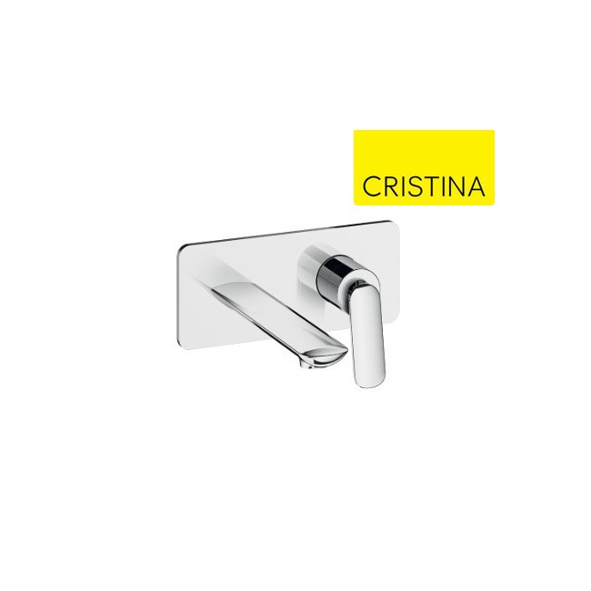 Façade mitigeur lavabo encastré avec bec de 185 mm Chromé - CRISTINA ONDYNA FL25651