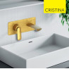Façade mitigeur lavabo encastré avec bec de 185 mm Or Brossé - CRISTINA ONDYNA FL25696P