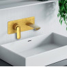 Façade mitigeur lavabo encastré avec bec de 185 mm Or Brossé - CRISTINA ONDYNA FL25696P