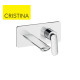 Façade mitigeur lavabo encastré avec bec de 225 mm Chromé - CRISTINA ONDYNA FL25851