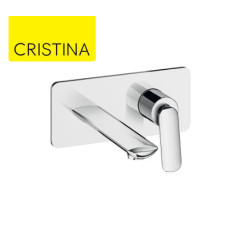 Façade mitigeur lavabo encastré avec bec de 225 mm Chromé - CRISTINA ONDYNA FL25851