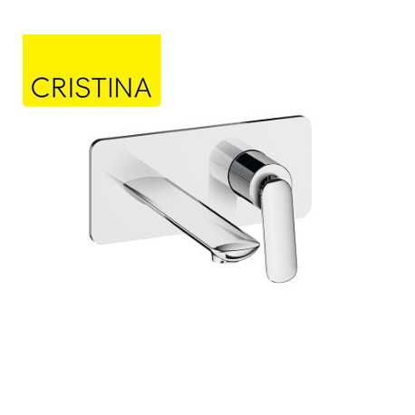 Façade mitigeur lavabo encastré avec bec de 225 mm Chromé - CRISTINA ONDYNA FL25851