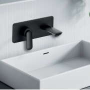 Façade mitigeur lavabo encastré avec bec de 225 mm Noir Mat - CRISTINA ONDYNA FL25813