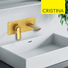 Façade mitigeur lavabo encastré avec bec de 225 mm Or Brossé - CRISTINA ONDYNA FL25896P