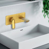 Façade mitigeur lavabo encastré avec bec de 225 mm Or Brossé - CRISTINA ONDYNA FL25896P