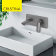 Façade mitigeur lavabo encastré avec bec de 225 mm Métal Brossé - CRISTINA ONDYNA FL25877