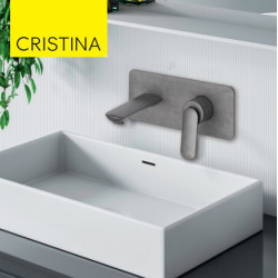 Façade mitigeur lavabo encastré avec bec de 225 mm Métal Brossé - CRISTINA ONDYNA FL25877