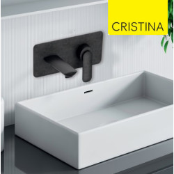 Façade mitigeur lavabo encastré avec bec de 225 mm Chromé Noir Brossé - CRISTINA ONDYNA FL25875