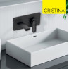 Façade mitigeur lavabo encastré avec bec de 225 mm Chromé Noir Brossé - CRISTINA ONDYNA FL25875