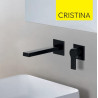 Mitigeur lavabo mural Noir Mat OMEGA - CRISTINA ONDYNA OG23713