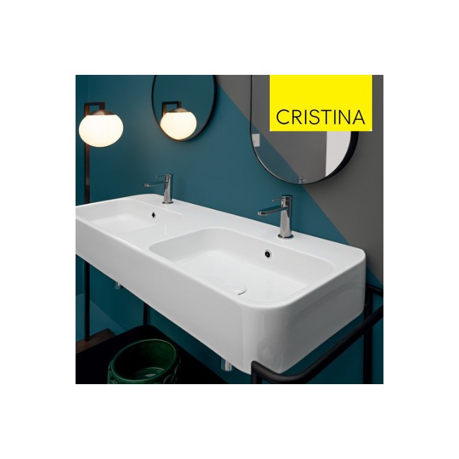 Vasque double céramique Blanc COSA - CRISTINA ONDYNA COSA120