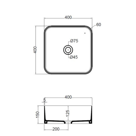 Vasque à poser carrée céramique Noir Mat CIOTOLA - CRISTINA ONDYNA CI40713