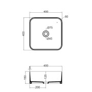 Vasque à poser carrée céramique Noir Mat CIOTOLA - CRISTINA ONDYNA CI40713