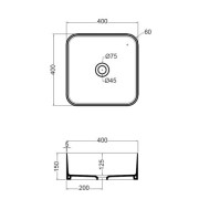 Vasque à poser carrée céramique Blanc CIOTOLA - CRISTINA ONDYNA CI40701