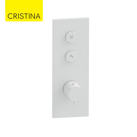 Façade Thermo Twist thermostatique 2 sorties Blanc Mat - CRISTINA ONDYNA XT61224