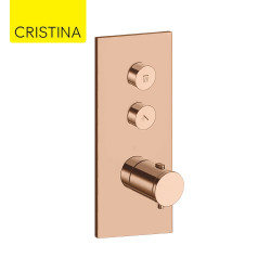 Façade Thermo Twist thermostatique 2 sorties Or Rose - CRISTINA ONDYNA XT61246P