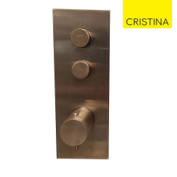 Façade Thermo Twist thermostatique 2 sorties Or Rose Brossé - CRISTINA ONDYNA XT61234P