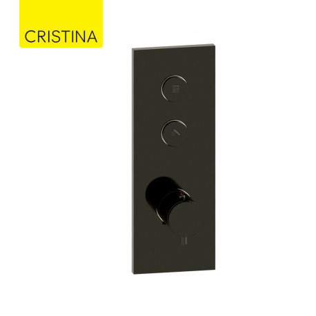 Façade Thermo Twist thermostatique 2 sorties Chrome Noir - CRISTINA ONDYNA XT61272