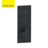 Façade Thermo Twist thermostatique 2 sorties Chrome Noir Brossé - CRISTINA ONDYNA XT61275