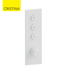 Façade Thermo Twist thermostatique 3 Sorties Blanc Mat - CRISTINA ONDYNA XT61324