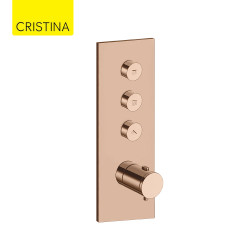 Façade Thermo Twist thermostatique 3 sorties Or Rose - CRISTINA ONDYNA XT61346P