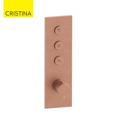 Façade Thermo Twist thermostatique 3 sorties Or Rose Brossé - CRISTINA ONDYNA XT61334P