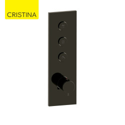 Façade Thermo Twist thermostatique 3 sorties Chromé Noir - CRISTINA ONDYNA XT61372