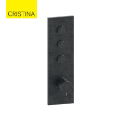 Façade Thermo Twist thermostatique 3 sorties Chromé Noir Brossé - CRISTINA ONDYNA XT61375