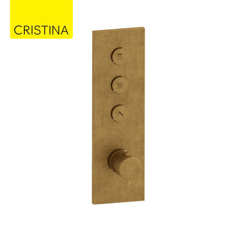 Façade Thermo Twist thermostatique 3 sorties Vieux Bronze - CRISTINA ONDYNA XT61392