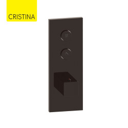 Façade Thermo Twist thermostatique 2 sorties Chromé Noir Quadri - CRISTINA ONDYNA XQ61272