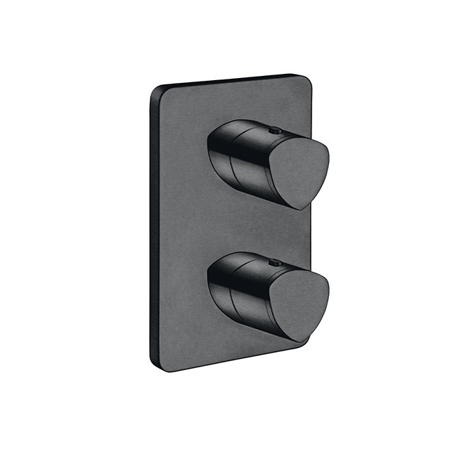 Facade Externe Profilo Laiton Thermostatique Chrome Noir Brosse - CRISTINA ONDYNA XF75275 