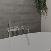 Facade Douche Bain Douche Thermostatique 2 Sorties Chromé Triverde - CRISTINA ONDYNA TV70251 