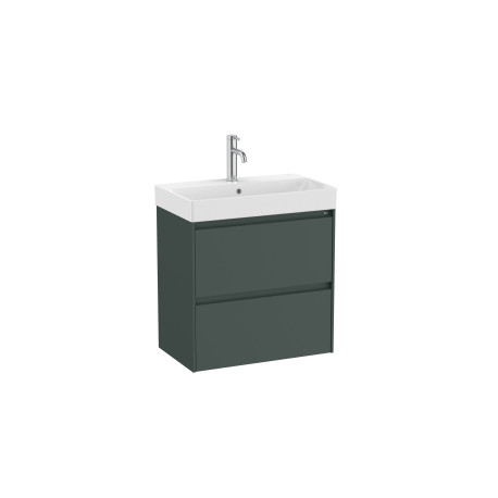 Meuble 2 tiroirs et lavabo Vert Mat Unik Ona - Roca A851684513