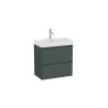 Meuble 2 tiroirs et lavabo Vert Mat Unik Ona - Roca A851684513