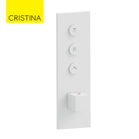 Façade Thermo Twist thermostatique 3 sorties Blanc Mat Quadri - CRISTINA ONDYNA XQ61324