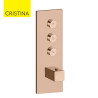 Façade Thermo Twist thermostatique 3 sorties Or Rose Quadri - CRISTINA ONDYNA XQ61346P