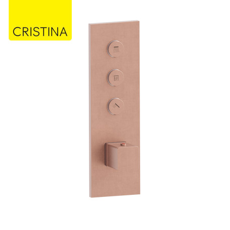 Façade Thermo Twist thermostatique 3 sorties Or Rose Brossé Quadri - CRISTINA ONDYNA XQ61334P