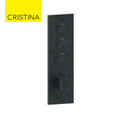 Façade Thermo Twist thermostatique 3 sorties Chromé Noir Brossé Quadri - CRISTINA ONDYNA XQ61375