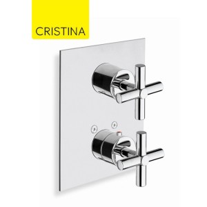 Façade de douche thermostatique 3 sorties Chromé EXECUTIVE - CRISTINA ONDYNA XV85351