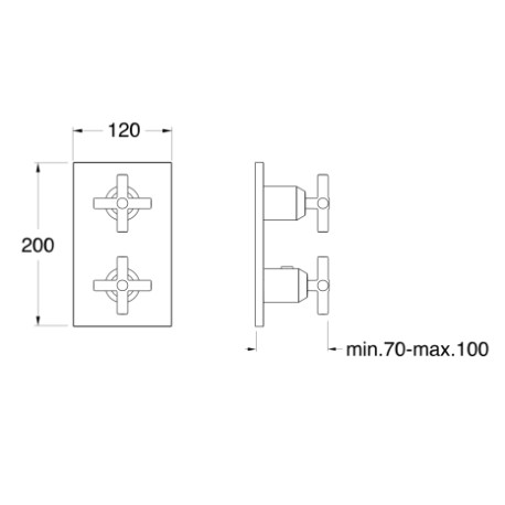 Façade de douche thermostatique 3 sorties Chromé EXECUTIVE - CRISTINA ONDYNA XV85351