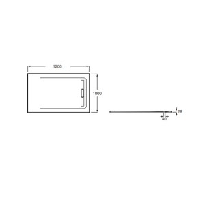 Receveur de douche 1200X1000 Blanc Aquos - ROCA AP6014B03E801100