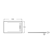 Receveur de douche 1200X700 Blanc Aquos - ROCA AP6014B02BC01100
